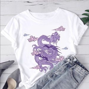 purple dragon graphic tee